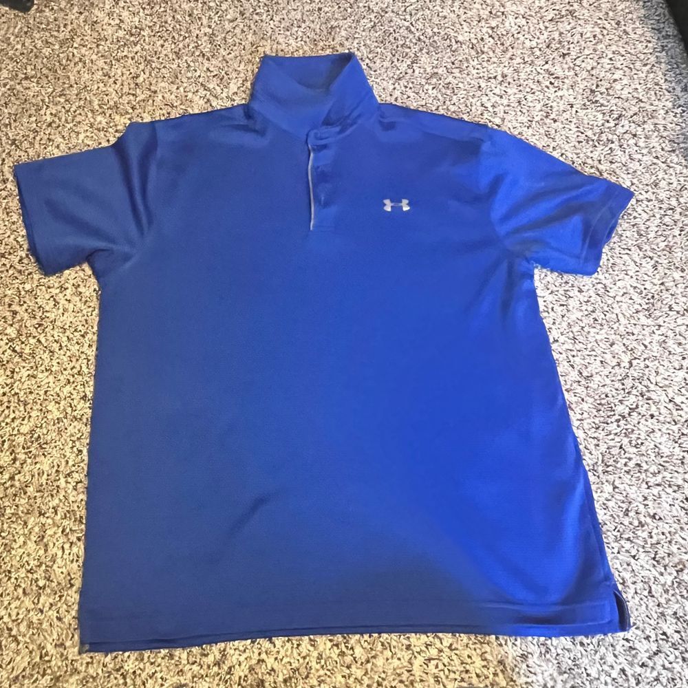 Under‎ Armour Men's HeatGear Performance Golf Polo Shirt Athletic Quick Dry Blue